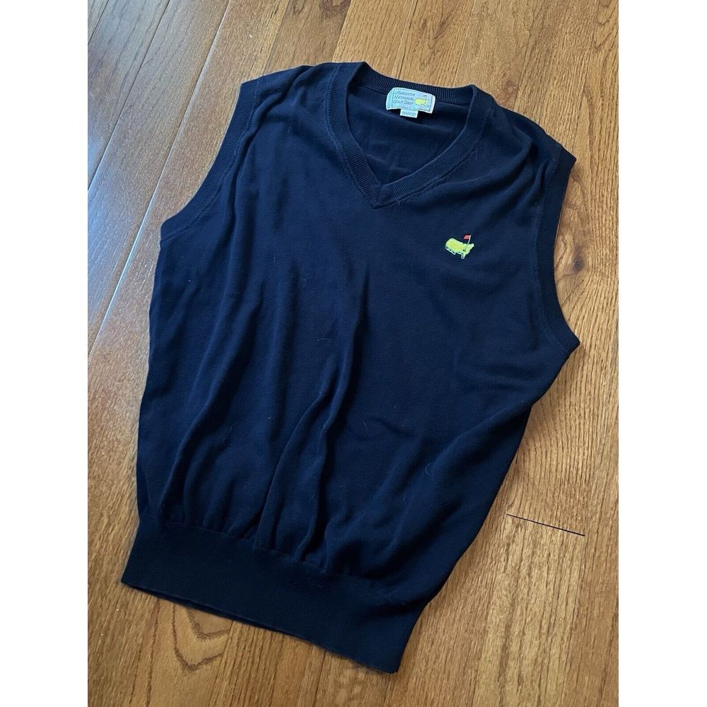 Augusta National Golf Masters Slazenger Men's L Pullover Knit Vest Blue Cotton